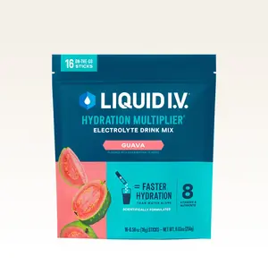 Liquid I.V. Hydration Multiplier - Guava - Hydration Powder Packets | Electrolyte Powder Drink Mix | Convenient Single-Serving Sticks | 8 Vitamins & Nutrients | 1 Pack (16 Servings)